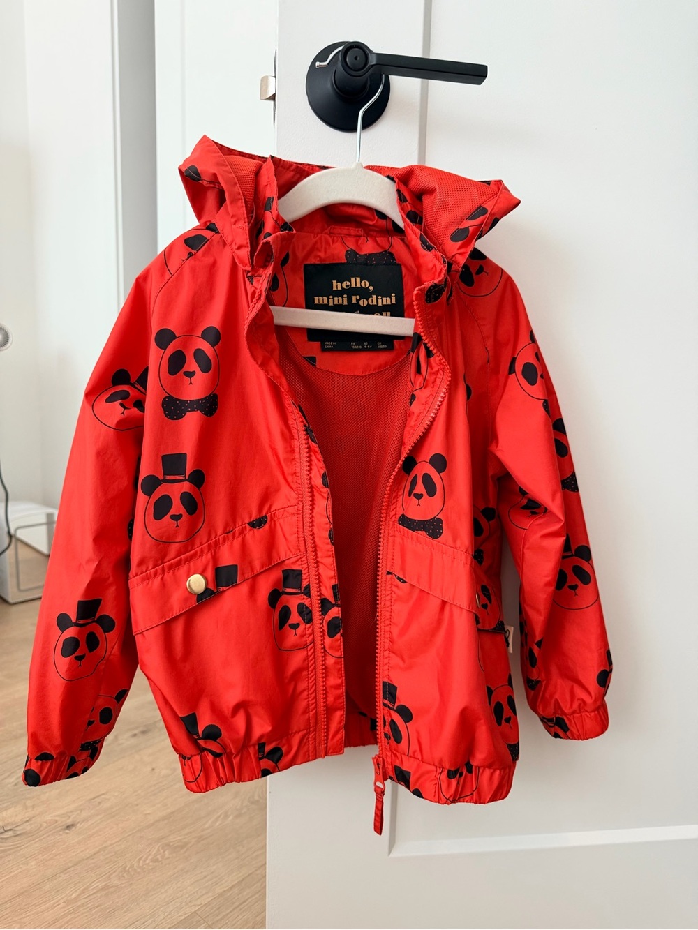 Mini Rodini Red Panda Hooded Jacket Size 104/110 (4-5 yo)
